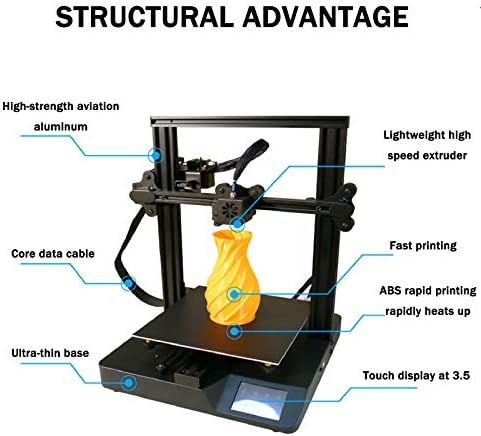 JFF mais recente impressora 3D DIY com tela de toque Silent MotherBoard Supply Plataforma ABS ABS Powe-off para continuar jogando para entusiastas e usuários domésticos