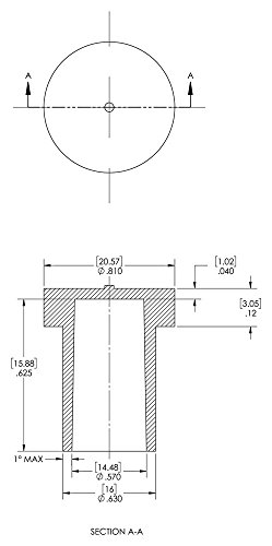 CAPLUGS ZAS13819BQ1 CONECTOR ELÉTRICO PLÁSTICO CAP AS138-19B, PE-LD, atende à nova especificação aeroespacial SAE AS85049/138. Por favor, veja desenho preto