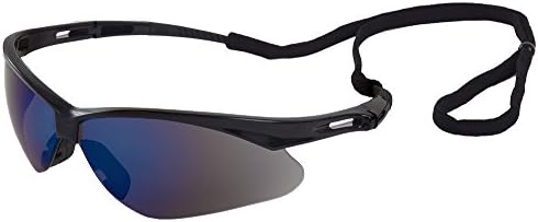 ERB 15332-12 óculos de segurança de octanas com lente espelho azul, quadro preto