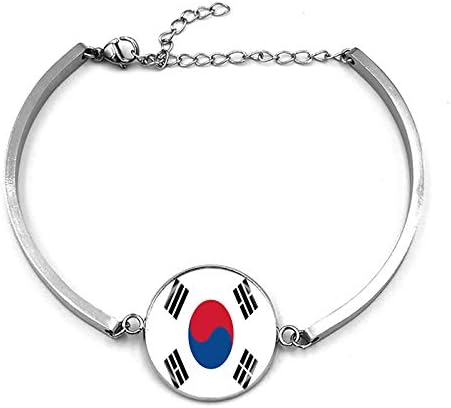 Bandeira da Coréia do Sul Bracelete Sulivada Corrente de Cristal de Cristal de Cristal