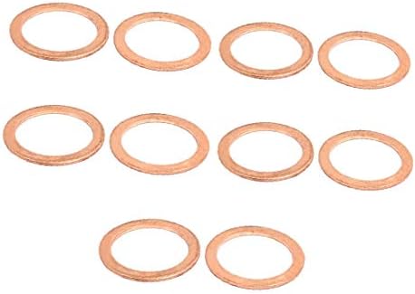 X-Dree 10pcs 27mmx36mxx1,5mm Ring de cobre Crada anel de cobre arruela de arruela (10pcs 27mmx36mmx1.5mm Cobre anillo Plano Sellado Junta de Andela de Aplasttamiento
