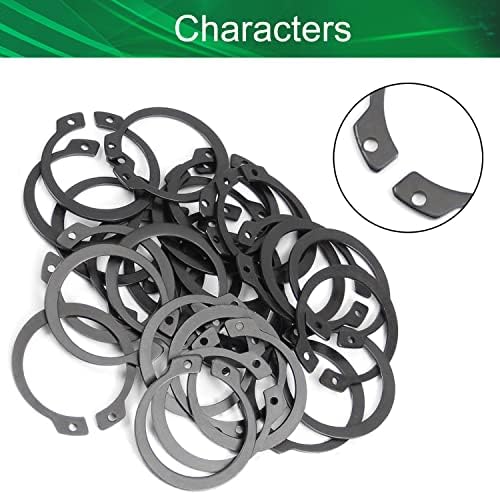 Yinpecly 27,9 mm Circlips externos C-clipe CLIP RINGS SNAP RINGS 65MN PARA ROLAMENTOS DE MACHINARIA Polas de engrenagens de engrenagens preto 30pcs