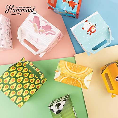 Caixas de tratamento de favor da festa de Hammont - 10 pacote - Easy Assemble Caixas de empena com coelhinho da Páscoa, caixa de biscoitos
