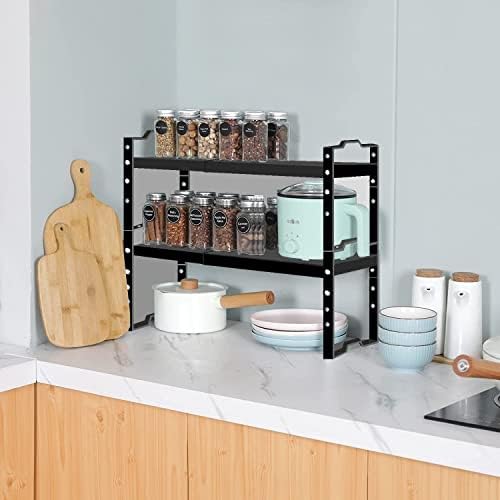 Jojocross prateleira expansível para organizador de gabinete, rack de especiarias empilháveis ​​ajustáveis ​​na cozinha e banheiro,