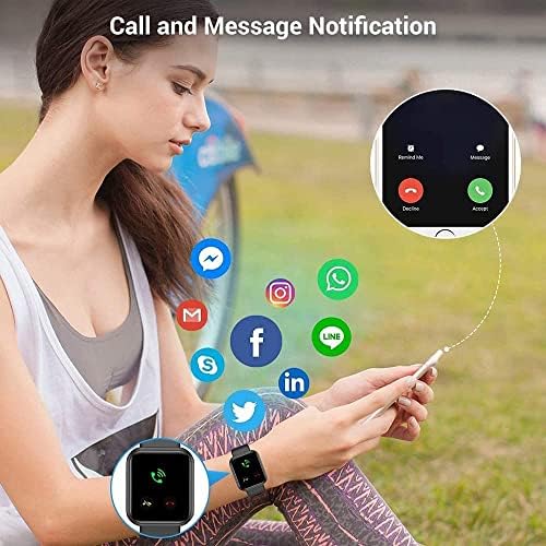 GHBC Smart Watch, 1,44 Touch Fitness Tracker, com smartwatch Sport, lembrete de mensagem Smart Watch For Men Women Kids