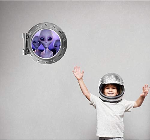12 Aliens de Portscape #3 Espaço instantâneo 3D Espaço externo OVUM OUFO Removável adesivo de parede de parede de vinil Arte da parede para decoração da sala de crianças