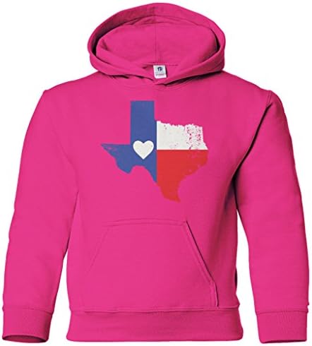 Threadrock Kids Texas State Flag com moletom de capuz para jovens do coração