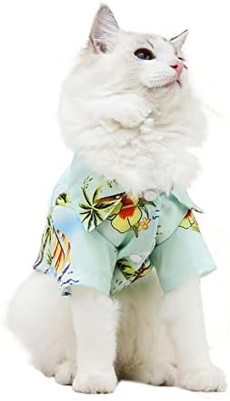 Cachorro casaco de inverno animal de estimação camisetas t havaí camisa floral de gato floral havaiano estampado tes camisetas de estimação de animais de estimação respirável