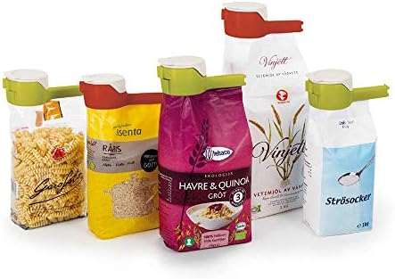Clipes de sacos de comida, clipes de vedação de bolsas com bocais de descarga para saco de plástico para umidade sela