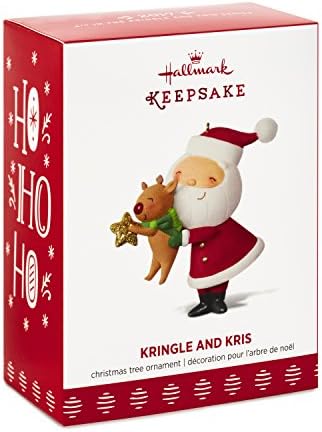 Hallmark lembrança 2017 Kringle e Kris decorando o enfeite de Natal da árvore