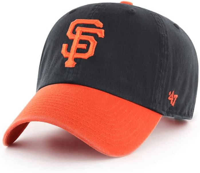 '47 San Francisco Giants Kids Dois Tons Limpe o Strapback Ajustável Black Orange Hat With Team Color Logo