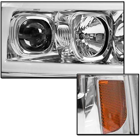 ZMAUTOPTS LED FARÇONS DE PROJETOR CHROME W/6 DRL branco compatível com 1999-2004 Ford F250 F350 F450 F550 Super Duty