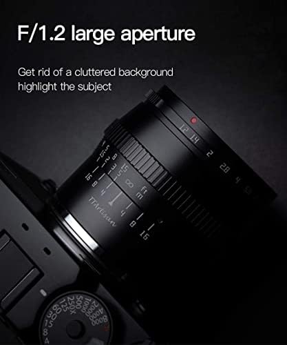 Ttartisan 50mm F1.2 APS-C Lente de foco manual de grande abertura compatível com o suporte da Canon RF como R7 APS-C Modelo R10