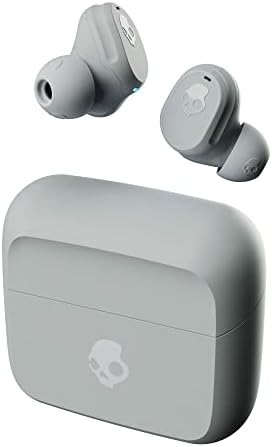 SkullCandy Mod Wireless Bluetooth Earbuds fones de ouvido para iPhone e Android com microfone/34 horas de bateria/carregamento/melhor para academia, e água para jogos/iP55 resistente à poeira - cinza/azul