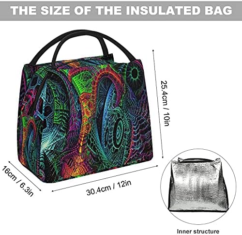 Tripppy Psychedelic Backdrop Isoled Tote Bag Box para trabalho para piquenique na escola Fishing Beach