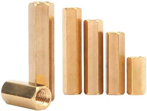Kekeyang coluna de cobre hexagonal de passagem dupla, coluna de isolamento, pilar de cobre, coluna de nozes ocas, chassi da placa-mãe, coluna, m415mm 20 peças-m425mm parafusos e porcas