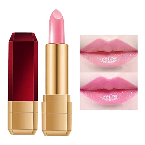 WGUST Lipstick em garrafas de vinho maquiagem de bastão de lábios após aplicar batom, ele se transforma em batom de batom rosa hidratante