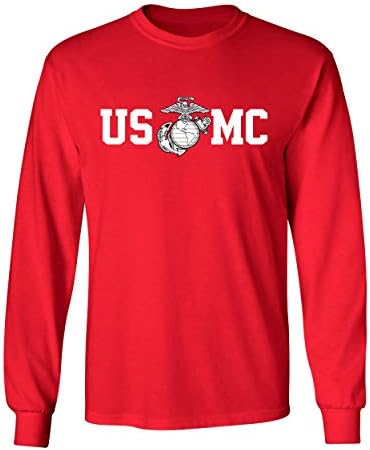 Lucky Ride Corpo de Marinha Bull Dog Front and Back USMC Men's T-Shirt Longsleeve