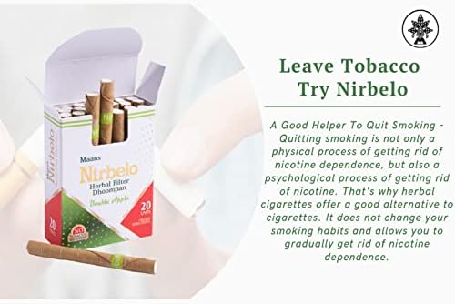 Cigarros de ervas Nirbelo duplo maçã + sabor de menta gelo de tabaco grátis e nicotina - 40 cigarros