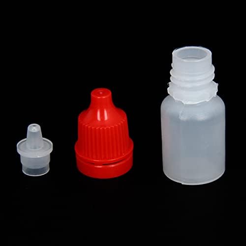 Bettomshin 10pcs 5ml pe bolo de plástico penteado para olhos líquidos garrafas líquidas de líquido líquido líquido amostra de amostra de amostra de amostra translúcida com tampa vermelha com tampa vermelha