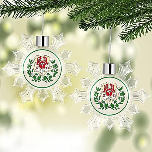 Chi Omega Sorority Snowflake Árvore de Natal Decoração de Ornamento para a Decoração de Férias em Casa de Festas da Árvore