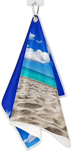 Pardick Beach Toalha de golfe do mar tropical de verão para sacos de golfe com clipe para acessórios de golfe masculinos e femininos