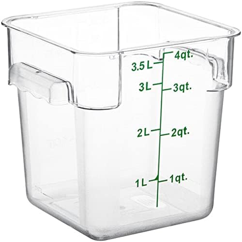 TrueCraftware - 2 qt. Recipiente de armazenamento de alimentos quadrados transparentes, policarbonato