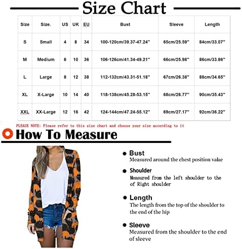 Cardigan for Women Halloween 2022 Manga longa Cardigans frontal abertos Casuais Casual Sweater Frost Freshes Roupos