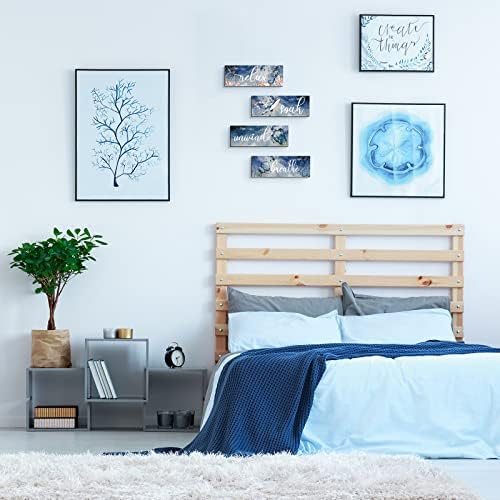 4 peças decoração de banheiro oceano azul relaxar despojar respirar arte de parede arte costeira tartaruga de madeira pictures de cozinha quarto decoração em casa, 11x4 polegadas