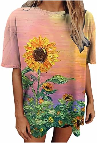 Summer Summer Tops da moda de manga curta moderna Blusa de camiseta vintage camisa de camisetas gráficas estampadas de flores