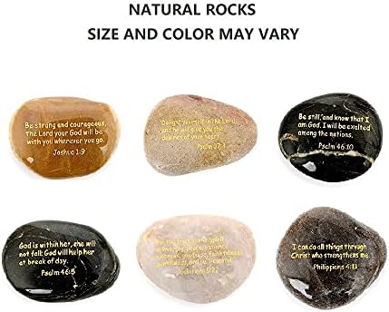 Hyeflora inspiradora Escritura Pedras Christian Rocks Presente religiosa Belo padrão decorativo gravado VERSE Bíblia paralete para