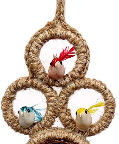 Oanik Decorative Artificial Birds Nest pendurados feitos de grama natural melhor para decoração e presentear de casas da varanda