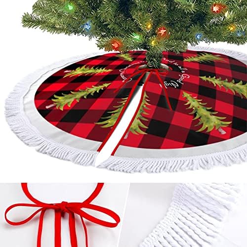 Salia de árvore de Natal Feliz Natal a todos e a todos um tapete de base de uma boa noite de árvore com borla 30 Ornamento