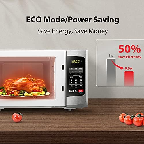 Toshiba EM925A5A-SS Bancada de Microondas forno, 0,9 cu ft com toca-giragem removível de 10,6 polegadas, 900W, 6 menus