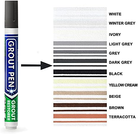 PEN de rejunte Pen escuro Marcador de tinta de telha cinza: tinta à prova d'água, corante de argamassa e caneta selador - cinza
