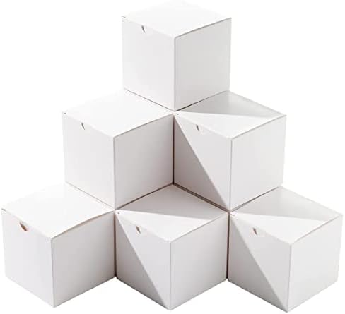 Joyin 36 PCs Caixa de presente de papel branco de Natal com tampas, embalagem de embalagens de embalagens quadradas