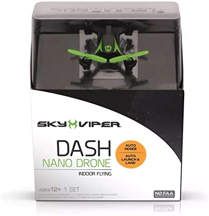 Sky Viper Dash Nano Drone, preto/verde, 2 x 2 x 0,75