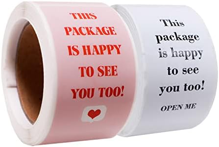 200pcs Este pacote está feliz em vê -lo também adesivos para negócios, retangular agradecer com etiquetas de adesivos,