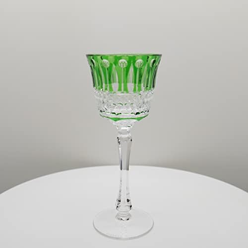 Ajka Fabergé Xenia Emerald Green Cristal Crystal Water Goblet 7.4 oz - unidade única