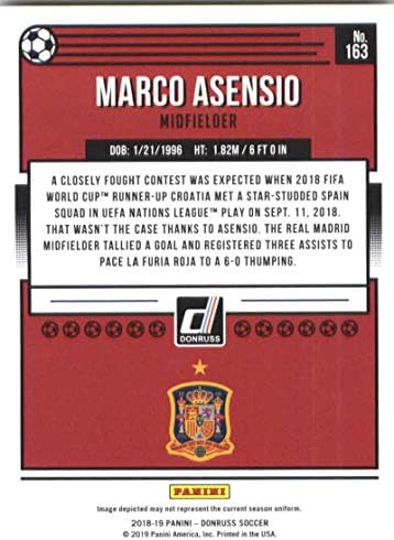 2018-19 Donruss #163 Marco Asensio Spain Soccer Card