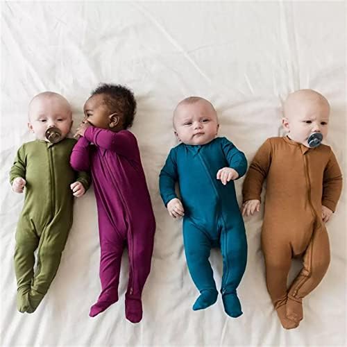 Recém -nascidos Baby Cotton Rodpings Pijamas sem pés Zipper Romos de macacão adormecido para meninas para meninas
