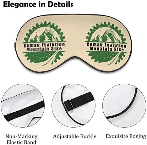 Human Evolution Mountain Bike Sleep Mask Soft Blinetfold Máscara de olho portátil com cinta ajustável para homens mulheres