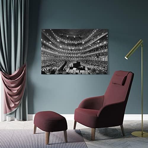 New York Metropolitan Opera Art Photography Poster, Black and White Photo Photo Print Poster Pinturas de arte de parede decoração