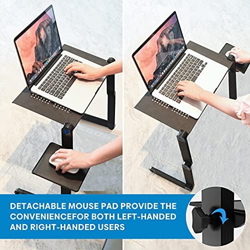 Suporte de laptop extra ajustável com ventilador de refrigeração e mouse para computador de 17 polegadas, mesa de cola