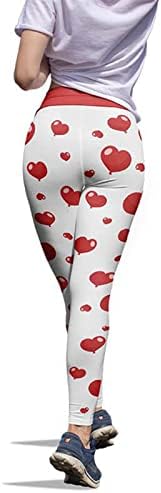Valentines Leggings for Women Love Heart Imprimindo Tizza Casual Skinny Workout Pants Wear Lounge para Running Yoga