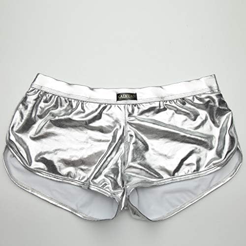 Boxeadores para homens imitação de calças de couro de couro Sexy Underpants Underpants Lacque Men's Lote Roufera