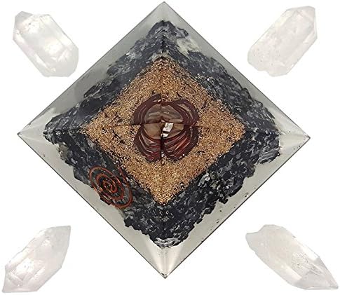 Pirâmide de orgonita turmalina preta/reiki pirâmides para cura e chakra decoração de 65 mm com bolsa