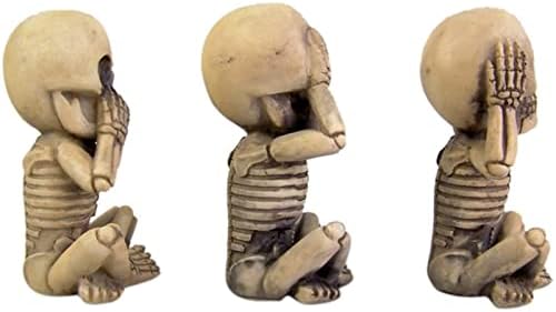 Uklsqma 3pc Mini Esqueleto Figuras Macabre Para decoração de decoração de casa Decorações de mesa de escritório Várias pequenas decorações