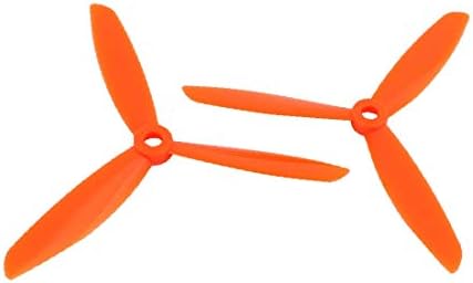 X-Dree Par 5 x 4,5 polegadas laranja 3-vanos RC Hélice de aeronaves com anéis de espaçamento (par 5 x 4,5 Pulgadas Naranja 3-vanos