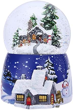 Christmas Snow Globes - Caixa automática de bola de neve de natal com canções, luzes led de cor/globo musical de neve